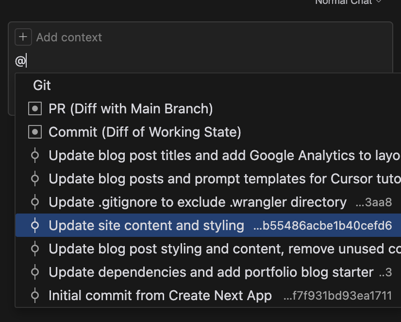 cursor-chat-git-context